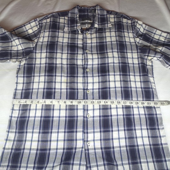 Zara Blue and White Plaid Cotton Casual Shirt Large - Picture 12 of 15